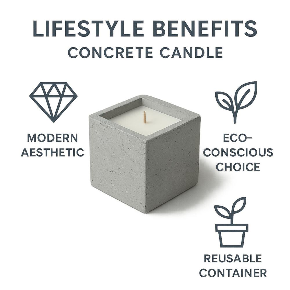 Soft Timber — Warm Vanilla Cedar Candle (Large Stone Block) — 14 oz / 35 oz - Picture 6 of 8